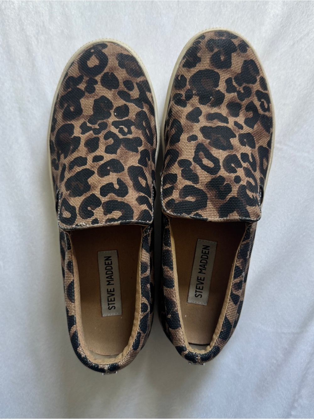 Steve Madden Leopard Print Slip-On Sneakers in Brown and Black